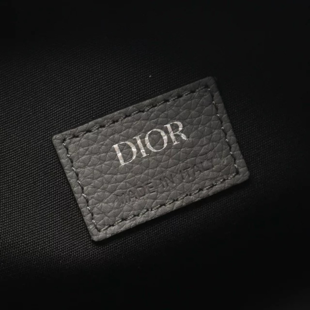 Dior Canvas Handbag Gray Leather Oblique Langot - Picture 4 of 6